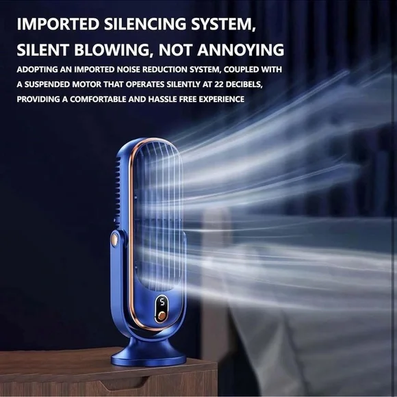 Desk Fan Cold Fan Desktop Oscillating Fan Indoors Portable USB Rechargeable Car - Picture 3 of 9